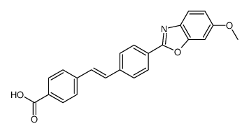 4-[2-[4-(6-methoxy-1,3-benzoxazol-2-yl)phenyl]ethenyl]benzoic acid结构式