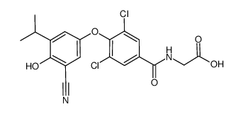 N-[3,5-dichloro-4-(3-cyano-4-hydroxy-5-isopropylphenoxy)benzoyl]glycine Structure