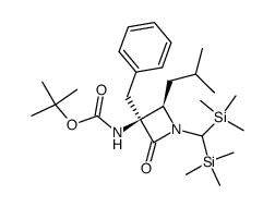 (3S,4R)-3-benzyl-1-[bis(trimethylsilyl)methyl]-3-tert-butoxycarbonylamino-4-isobutylazetidin-2-one结构式