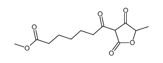 methyl 7-(5-methyl-2,4-dioxotetrahydrofuran-3-yl)-7-oxoheptanoate结构式