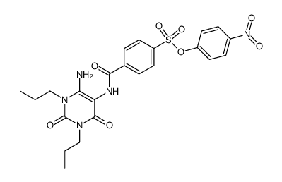 Benzenesulfonic acid,4-[[(6-amino-1,2,3,4-tetrahydro-2,4-dioxo-1,3-dipropyl-5-pyrimidinyl)amino]carbonyl]-,4-nitrophenyl ester结构式