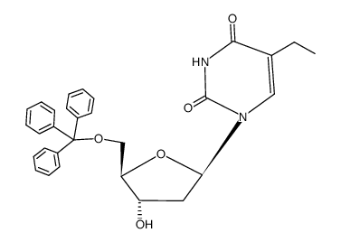 5'-O-Trityl-5-ethyl-2'-deoxyuridine结构式