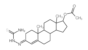 Androst-4-en-3-one,17-(acetyloxy)-, 3-[(aminothioxomethyl)hydrazone], (17b)- (9CI) Structure