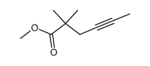 2,2-dimethyl-4-hexynoic acid methyl ester结构式