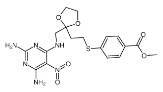 methyl 4-((2-(2-(((2,6-diamino-5-nitropyrimidin-4-yl)amino)methyl)-1,3-dioxolan-2-yl)ethyl)thio)benzoate Structure