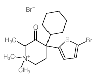 Piperidinium,4-(5-bromo-2-thienyl)-4-cyclohexyl-1,1,2-trimethyl-3-oxo-, bromide (1:1) structure