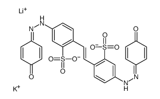 lithium,potassium,5-[2-(4-oxocyclohexa-2,5-dien-1-ylidene)hydrazinyl]-2-[(E)-2-[4-[2-(4-oxocyclohexa-2,5-dien-1-ylidene)hydrazinyl]-2-sulfonatophenyl]ethenyl]benzenesulfonate Structure