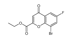 ethyl 8-bromo-6-fluoro-4-oxo-4H-chromene-2-carboxylate结构式