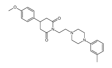 4-(4-methoxyphenyl)-1-[2-[4-(3-methylphenyl)piperazin-1-yl]ethyl]piperidine-2,6-dione结构式