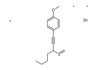 3-[2-(4-methoxyphenyl)ethynyl]hept-1-en-2-yl-trimethylstannane Structure