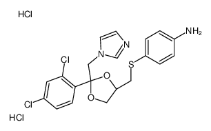 cis-4-[[2-(2,4-dichlorophenyl)-2-(1H-imidazol-1-ylmethyl)-1,3-dioxolan-4-yl]methylthio]aniline dihydrochloride structure
