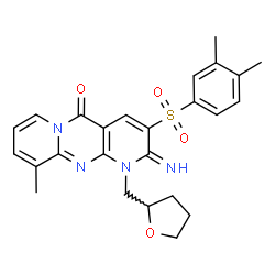 3-[(3,4-dimethylphenyl)sulfonyl]-2-imino-10-methyl-1-(tetrahydro-2-furanylmethyl)-1,2-dihydro-5H-dipyrido[1,2-a:2,3-d]pyrimidin-5-one结构式