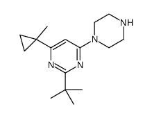 2-(叔丁基)-4-(1-甲基环丙基)-6-(哌嗪-1-基)嘧啶结构式