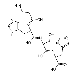 (2S)-2-[[(2S)-2-[[(2S)-2-(3-aminopropanoylamino)-3-(1H-imidazol-5-yl)propanoyl]amino]-3-hydroxypropanoyl]amino]-3-(1H-imidazol-5-yl)propanoic acid结构式