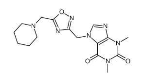 7-[(5-piperidinomethyl-1,2,4-oxadiazol-3-yl)-methyl]-theophylline结构式