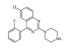 6-chloro-4-(2-fluorophenyl)-2-piperazin-1-ylquinazoline Structure