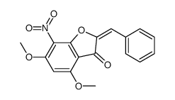 2-benzylidene-4,6-dimethoxy-7-nitro-1-benzofuran-3-one结构式