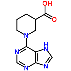 1-(7H-Purin-6-yl)-3-piperidinecarboxylic acid结构式