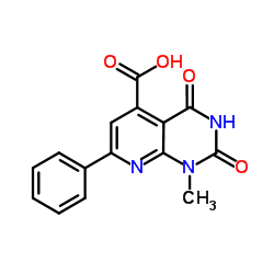 1-Methyl-2,4-dioxo-7-phenyl-1,2,3,4-tetrahydropyrido[2,3-d]pyrimidine-5-carboxylic acid结构式