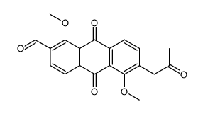 1,5-dimethoxy-2-formyl-6-(2-oxopropyl)-9,10-anthraquinone结构式