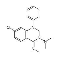 {7-Chloro-4-[(E)-methylimino]-1-phenyl-1,4-dihydro-2H-quinazolin-3-yl}-dimethyl-amine结构式