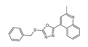 2-benzylsulfanyl-5-(2-methylquinolin-4-yl)-1,3,4-oxadiazole Structure