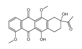 (R)-8-acetyl-8,11-dihydroxy-1,6-dimethoxy-7,8,9,10-tetrahydrotetracene-5,12-dione结构式