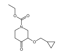 3-cyclopropylmethoxy-4-oxo-piperidine-1-carboxylic acid ethyl ester结构式