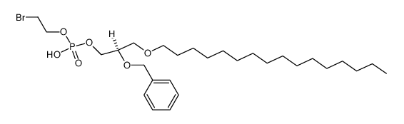 2-bromoethyl 2-O-benzyl-L-1-O-hexadecyl-glyceryl hydrogen phosphate结构式