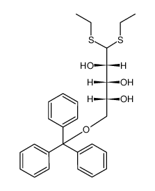 D-Arabinose, 5-O-(triphenylmethyl)-,diethyl dithioacetal (9CI) structure