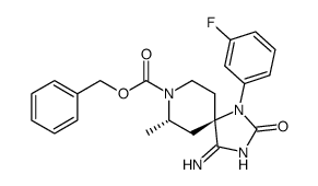 benzyl (5R,7S)-1-(3-fluorophenyl)-4-imino-7-methyl-2-oxo-1,3,8-triazaspiro[4.5]decane-8-carboxylate Structure