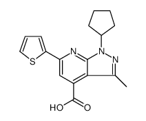 1H-Pyrazolo[3,4-b]pyridine-4-carboxylic acid, 1-cyclopentyl-3-methyl-6-(2-thienyl) picture