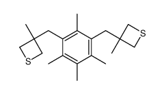 3,3'-dimethyl-3,3'-(2,4,5,6-tetramethyl-m-phenylenedimethyl)-bis-thietane结构式