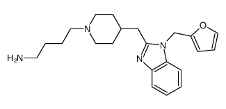 4-[[1-(2-furanylmethyl)-1H-benzimidazol-2-yl]methyl]-1-piperidinebutanamine结构式