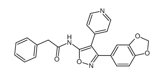 3-(3,4-Methylenedioxyphenyl)-5-(phenylacetylamino)-4-(4-pyridyl)isoxazole结构式