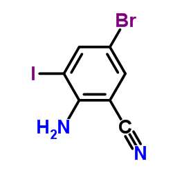 2-Amino-5-bromo-3-iodobenzonitrile结构式