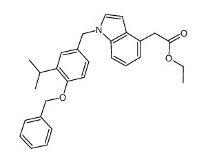 ethyl 2-[1-(4-benzyloxy-3-isopropylbenzyl)-1H-indol-4-yl]acetate结构式