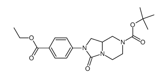 tert-butyl 2-[4-(ethoxycarbonyl)phenyl]-3-oxohexahydroimidazo[1,5-a]pyrazine-7(1H)-carboxylate结构式