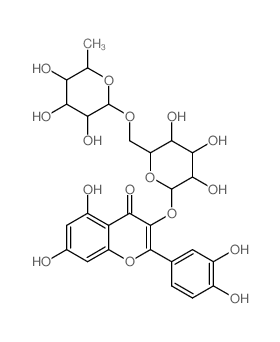 Flavone,3,3',4',5,7-pentahydroxy-, 3-[6-O-(6-deoxy-a-L-mannopyranosyl)-b-D-glucopyranoside], cadmium salt (1:1) (8CI) structure