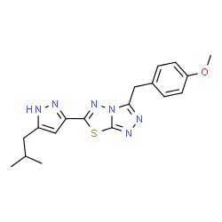 3-(4-methoxybenzyl)-6-[5-(2-methylpropyl)-1H-pyrazol-3-yl][1,2,4]triazolo[3,4-b][1,3,4]thiadiazole picture