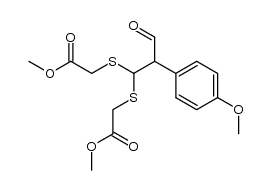 dimethyl 2,2'-((2-(4-methoxyphenyl)-3-oxopropane-1,1-diyl)bis(sulfanediyl))diacetate结构式