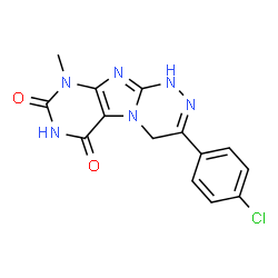 3-(4-Chlorophenyl)-9-methyl-1,4-dihydro[1,2,4]triazino[3,4-f]purine-6,8(7H,9H)-dione structure