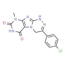 3-(4-Chlorophenyl)-9-methyl-1,4-dihydro[1,2,4]triazino[3,4-f]purine-6,8(7H,9H)-dione Structure