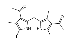 4,3'-diacetyl-3,4'-dimethyl-5,5'-diiodo-2,2'-dipyrrylmethane结构式