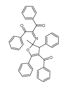 2-(4-Benzoyl-2,3-dihydro-2-methyl-3,5-diphenylfurylimino)-1,3-diphenyl-1,3-propandion Structure