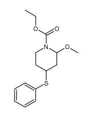 ethyl 2-methoxy-4-(phenylthio)piperidine-1-carboxylate Structure