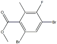 4,6-Dibromo-3-fluoro-2-methyl-benzoic acid methylester Structure