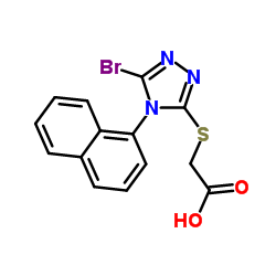 {[5-Bromo-4-(1-naphthyl)-4H-1,2,4-triazol-3-yl]sulfanyl}acetic acid结构式