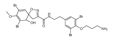 (6S)-N-[2-[4-(3-aminopropoxy)-3,5-dibromophenyl]ethyl]-7,9-dibromo-6-hydroxy-8-methoxy-1-oxa-2-azaspiro[4.5]deca-2,7,9-triene-3-carboxamide结构式