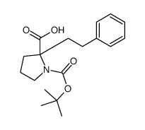 (R)-1-(TERT-BUTOXYCARBONYL)-2-PHENETHYLPYRROLIDINE-2-CARBOXYLIC ACID结构式